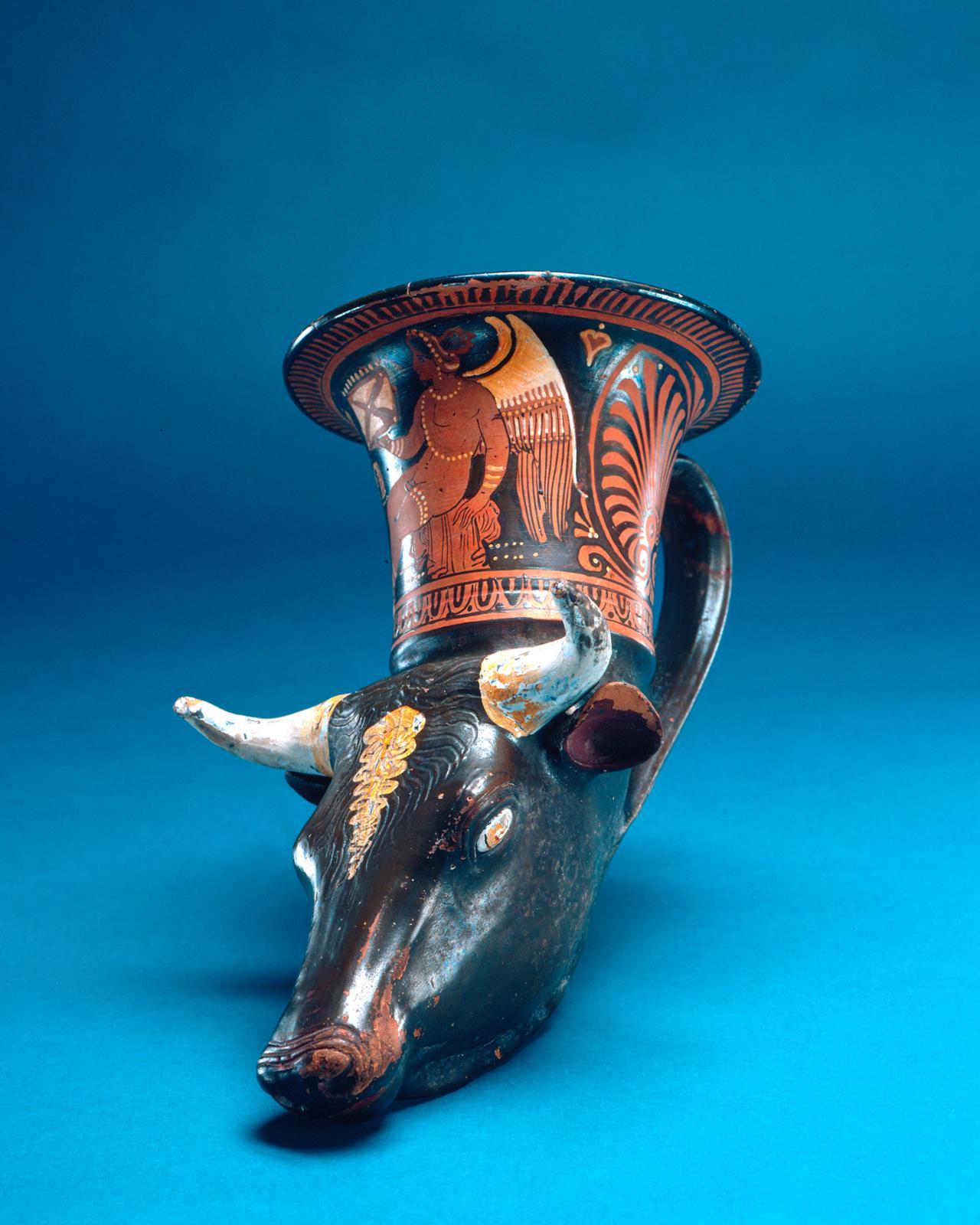 A wonderfully preserved Greek colonial Rhyton from southern Italy, 4th century BC.jpg