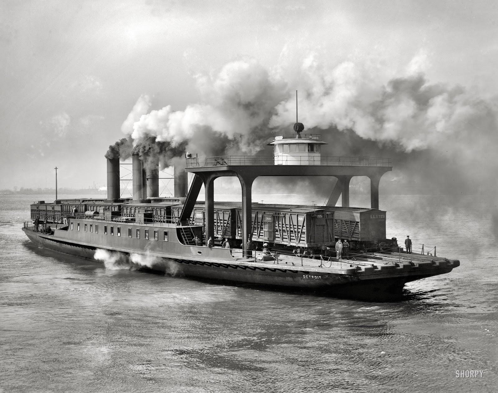 Train ferry departing Detroit to Windsor in Canada. Michigan, 1905.jpg