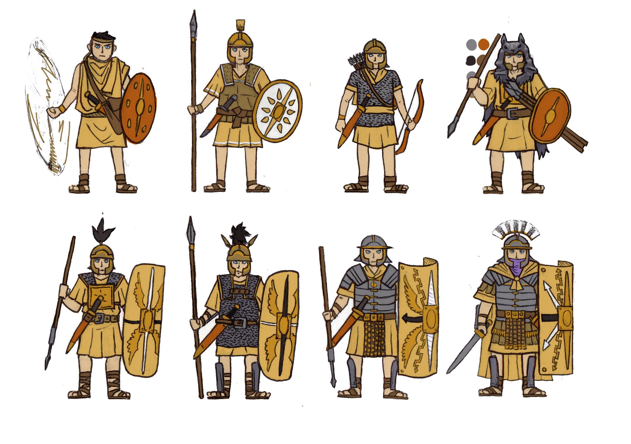I Drew a bunch of Roman Soldiers and i don't know what to do with them.jpg