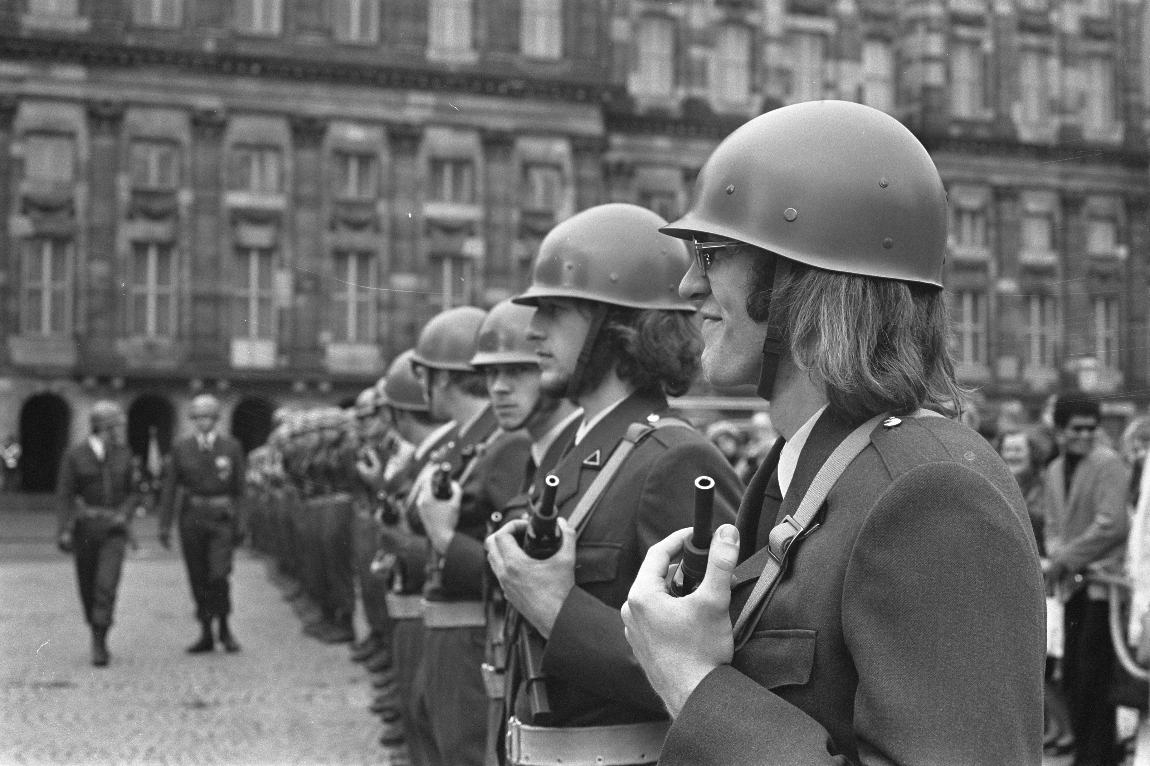 Dutch soldiers during the state visit of Finnish president Urho Kekkonen. The Hague, Netherlands, 1972.jpg
