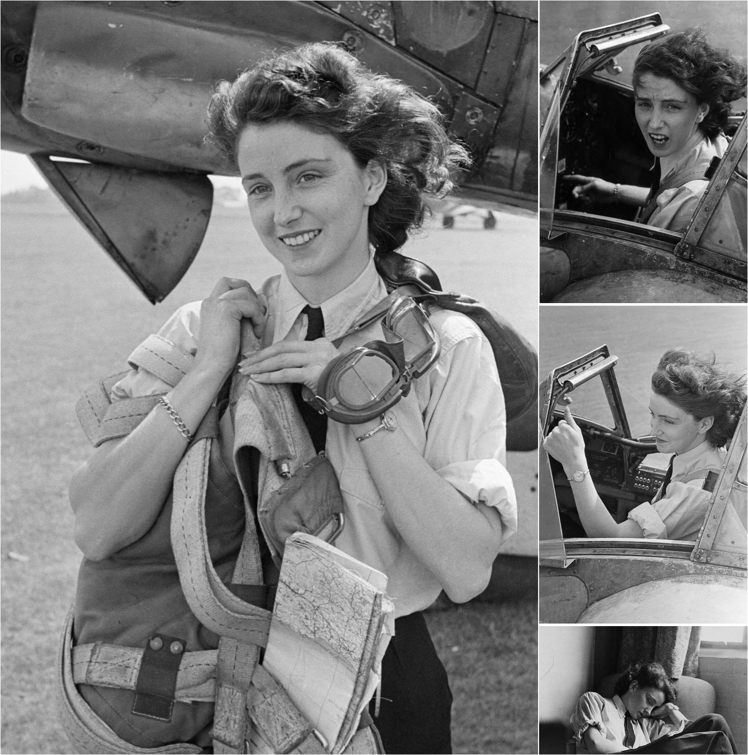 First Officer Maureen Dunlop ATA ferry pilot transporting a Barracuda torpedo bomber, 1944.jpg