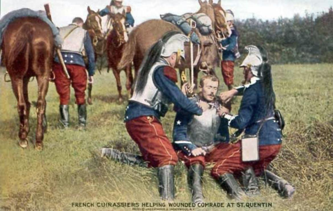 French cuirasseurs in 1914. At the beginning of WW1 the French army fielded twelve regiments of these troops, little changed from Napoleonic times.jpg