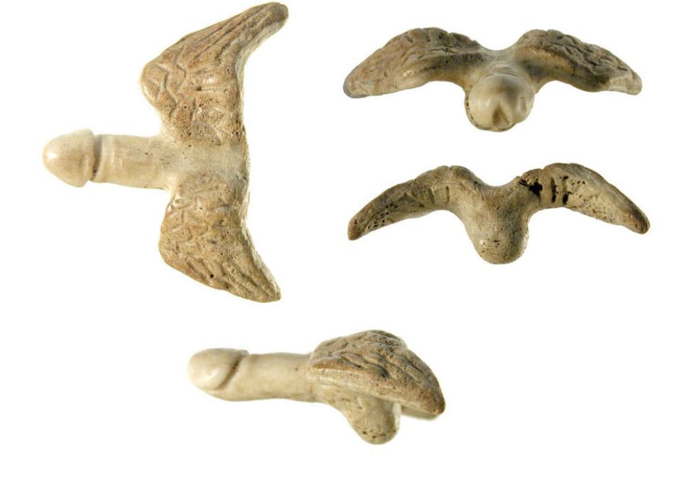 Roman era winged phalluses made of animal bones, found in Britain.jpg
