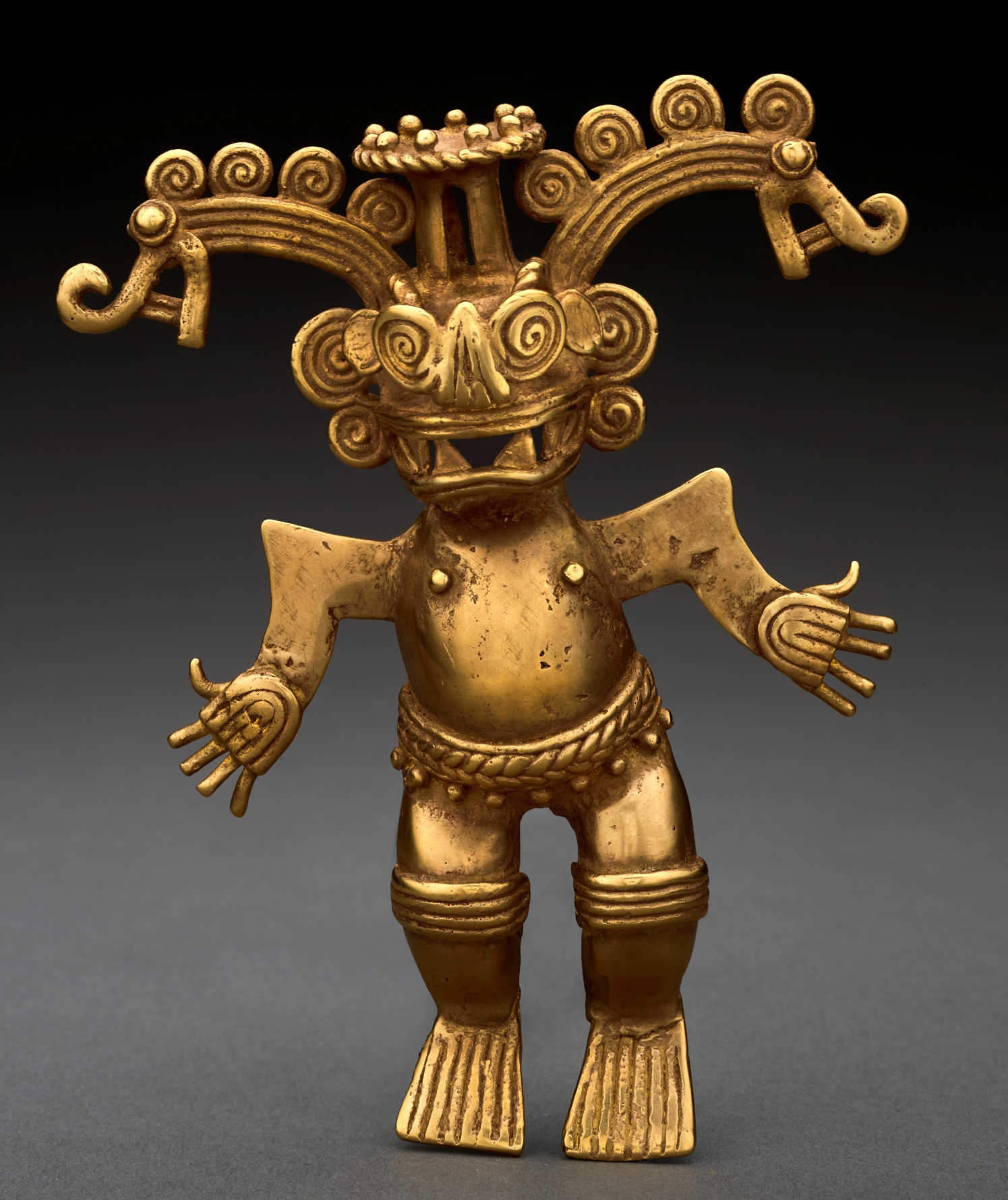Gold pendant in the shape of a bat-headed figure. Greater Chiriquí, Panama, 700-1550 AD.jpg