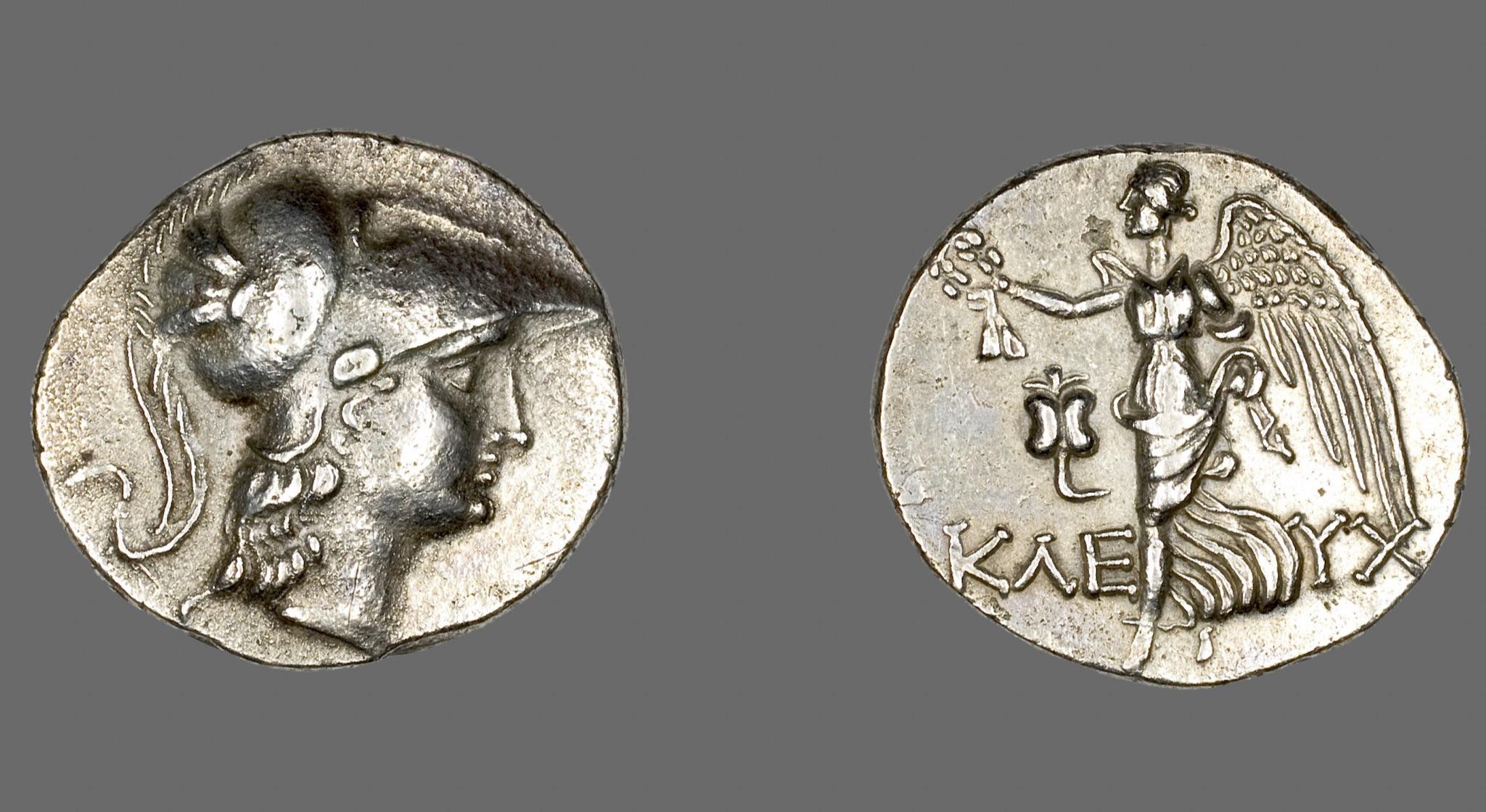 Tetradrachm (Coin) Depicting the Goddess Athena from Ancient Greece (190-36 BCE).jpg