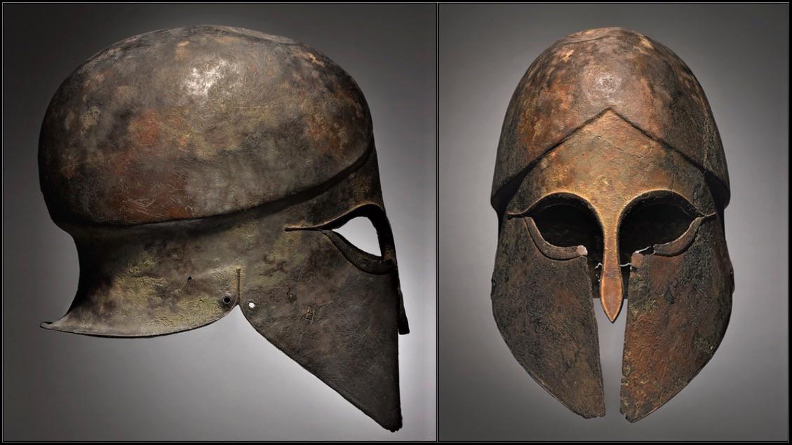 Corinthian Bronze Helmet, Late 6th Century BC.jpg
