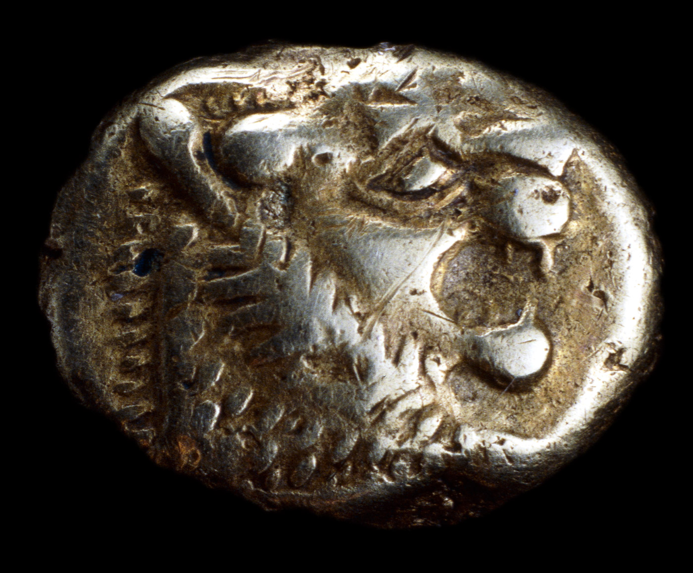 The oldest coin in the world, an electrum stater minted in Lydia in modern-day Turkey. 650-600 BCE, now housed at the British Museum.jpg