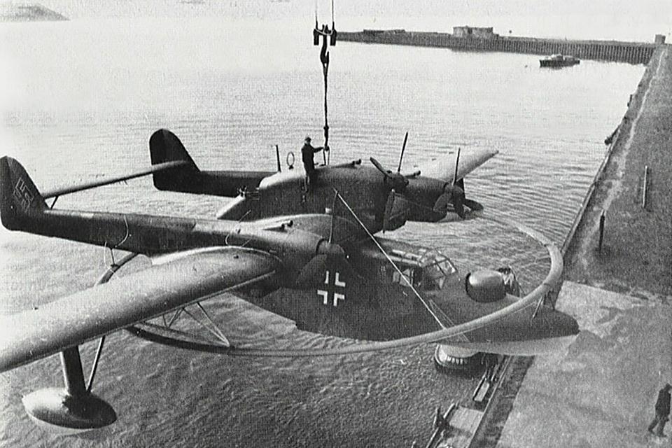 German BV-138 minesweeping plane equipped with a magnetic ring. It's purpose was to fly low over the ocean and cause magnetic mines to detonate because of the signature of the ring.jpg