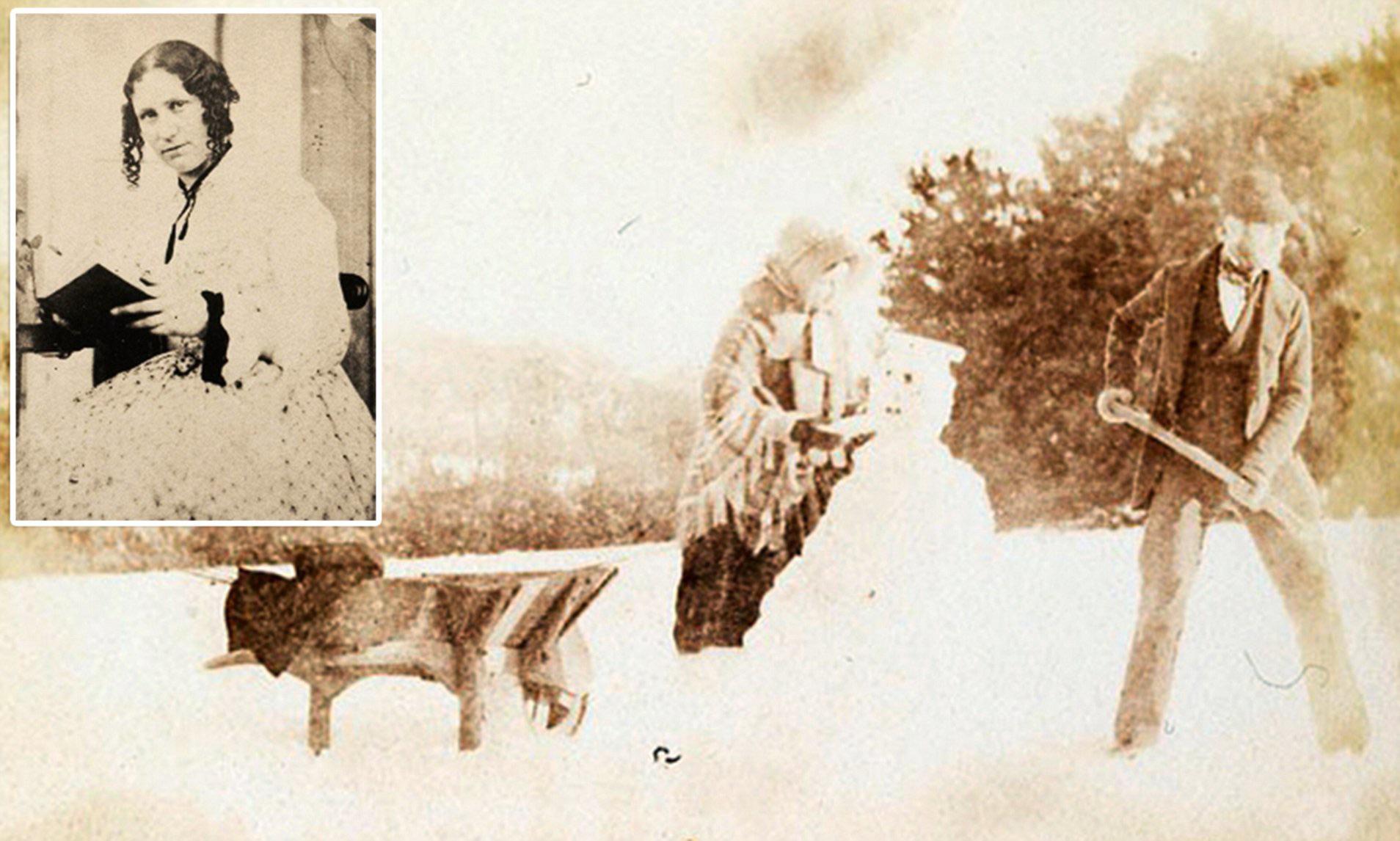 First known picture of a snowman taken by Mary Dillwyn in 1853.jpg