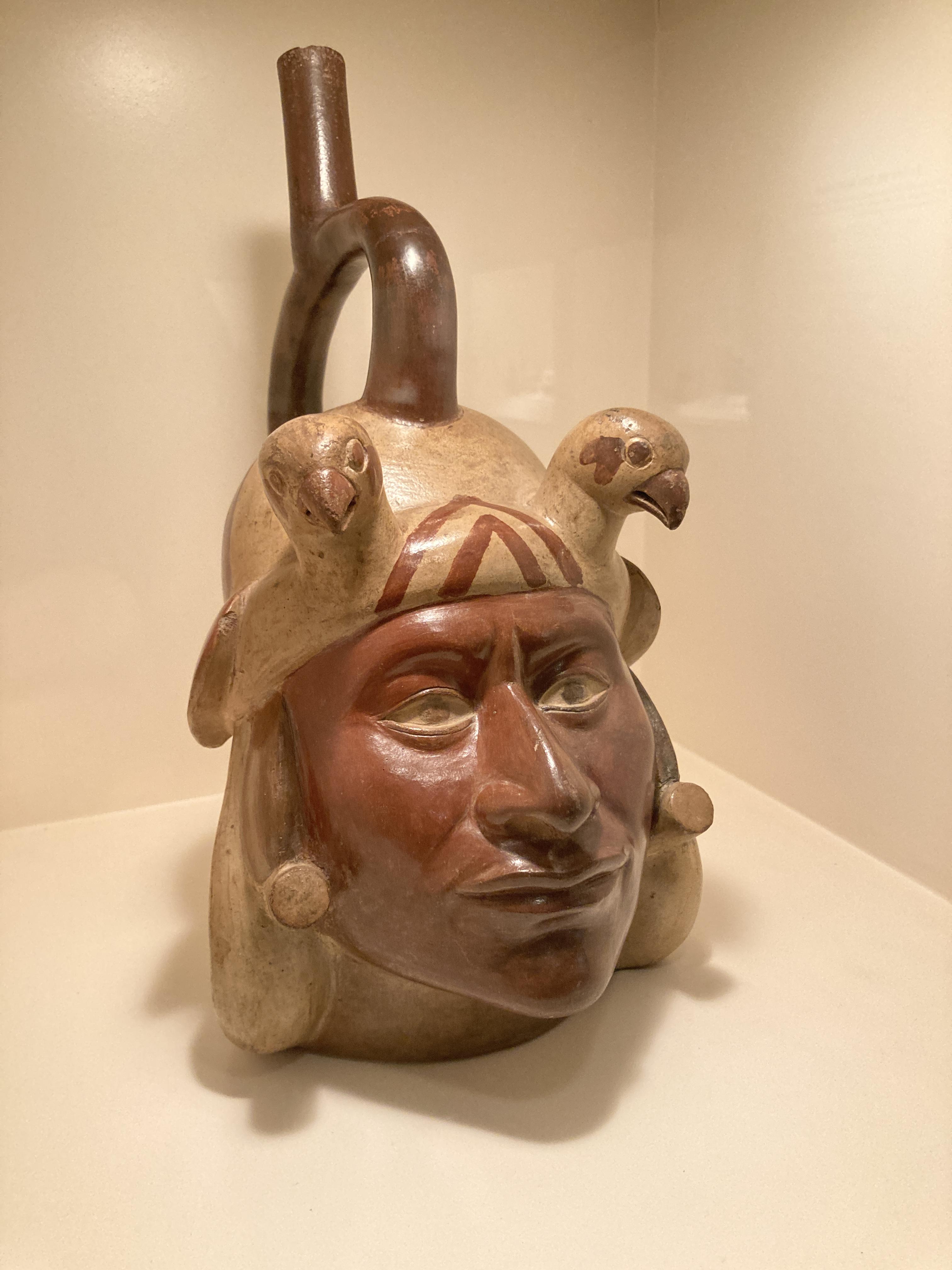 Moche portrait vessel, 600AD - these kinds of artifacts are one of the Pre-Hispanic Americas' few naturalistic portraiture traditions.jpg