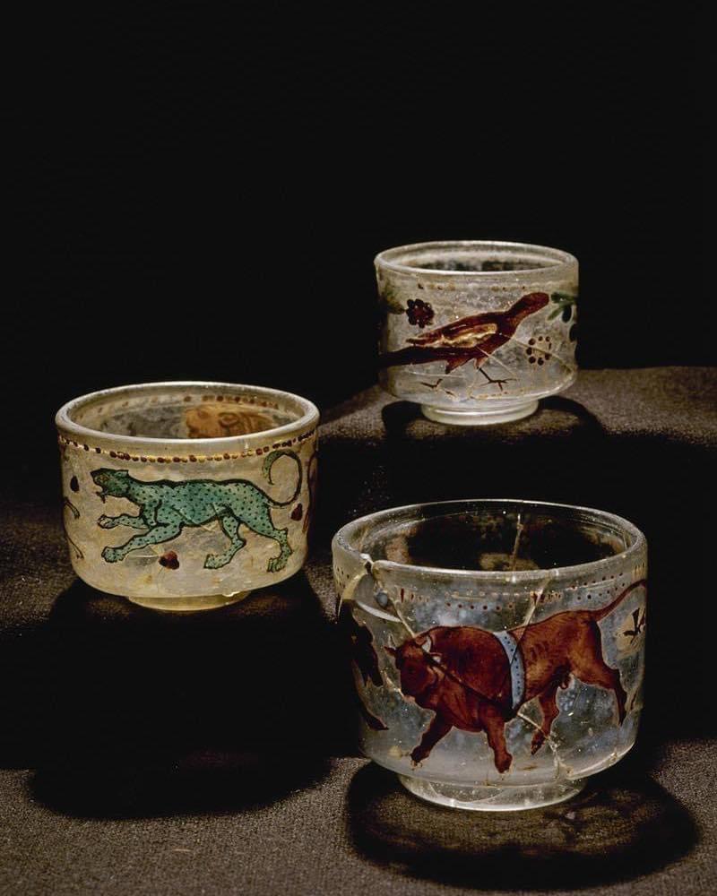 Roman drinking cups. discovered in Denmark. 2nd to 3rd century CE.jpg