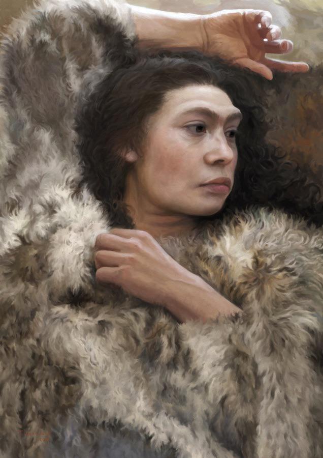 An artistic depiction of a Neanderthal woman.jpg