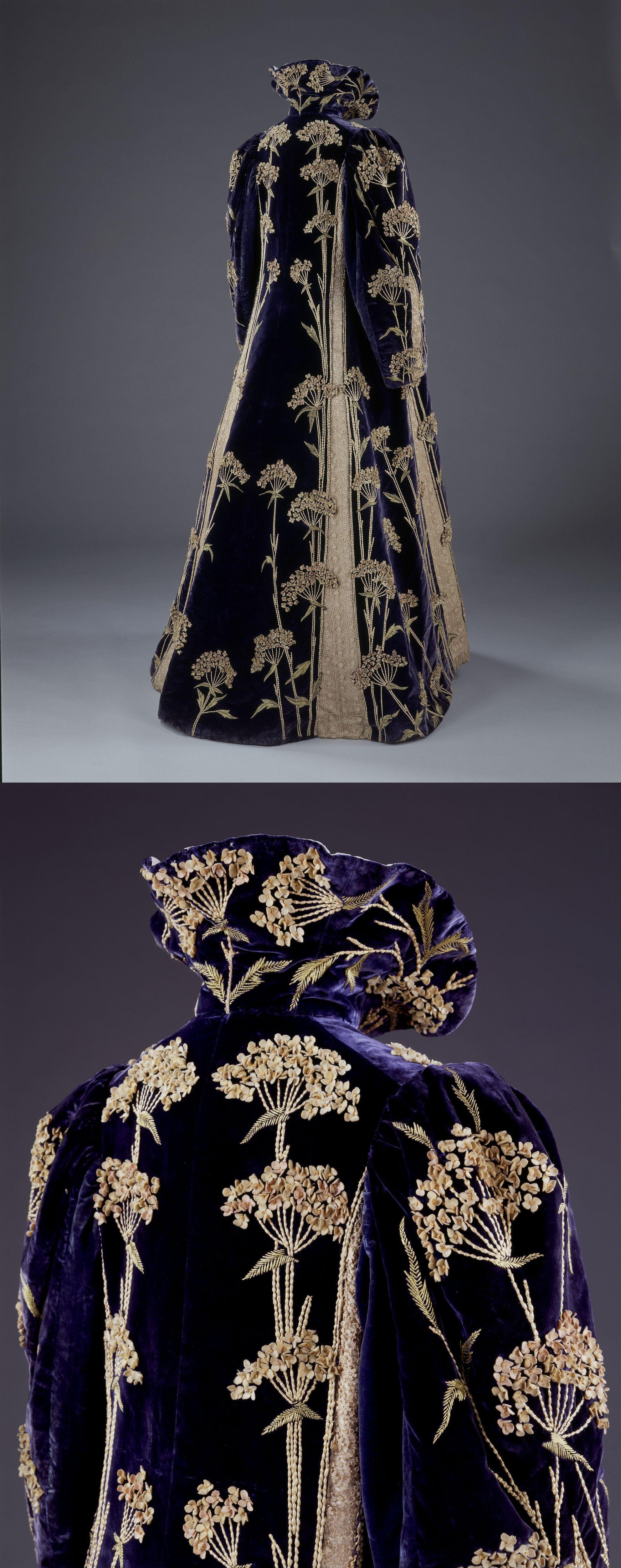 Embroidered velvet coat with silks, satin and machine-made lace, made and retailed by Marshall and Snelgrove, England, 1895-1900. Victoria & Albert Museum.jpg