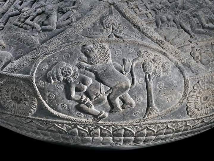 Scene on a pot, Chandraketugarh, Bengal, India, 2ⁿᵈ century BCE.jpg
