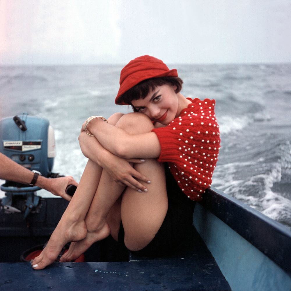 Natalie Wood on a boat ride, 1955.png