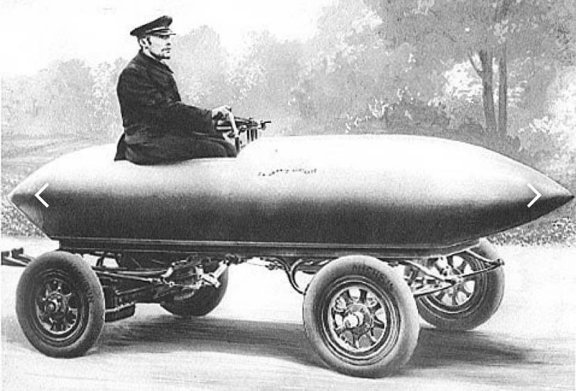 La Jamais Contente (The Never Satisfied) c. 1899 a Belgian electric vehicle, was the first road vehicle to go over 100 kilometres per hour (62 mph).jpg
