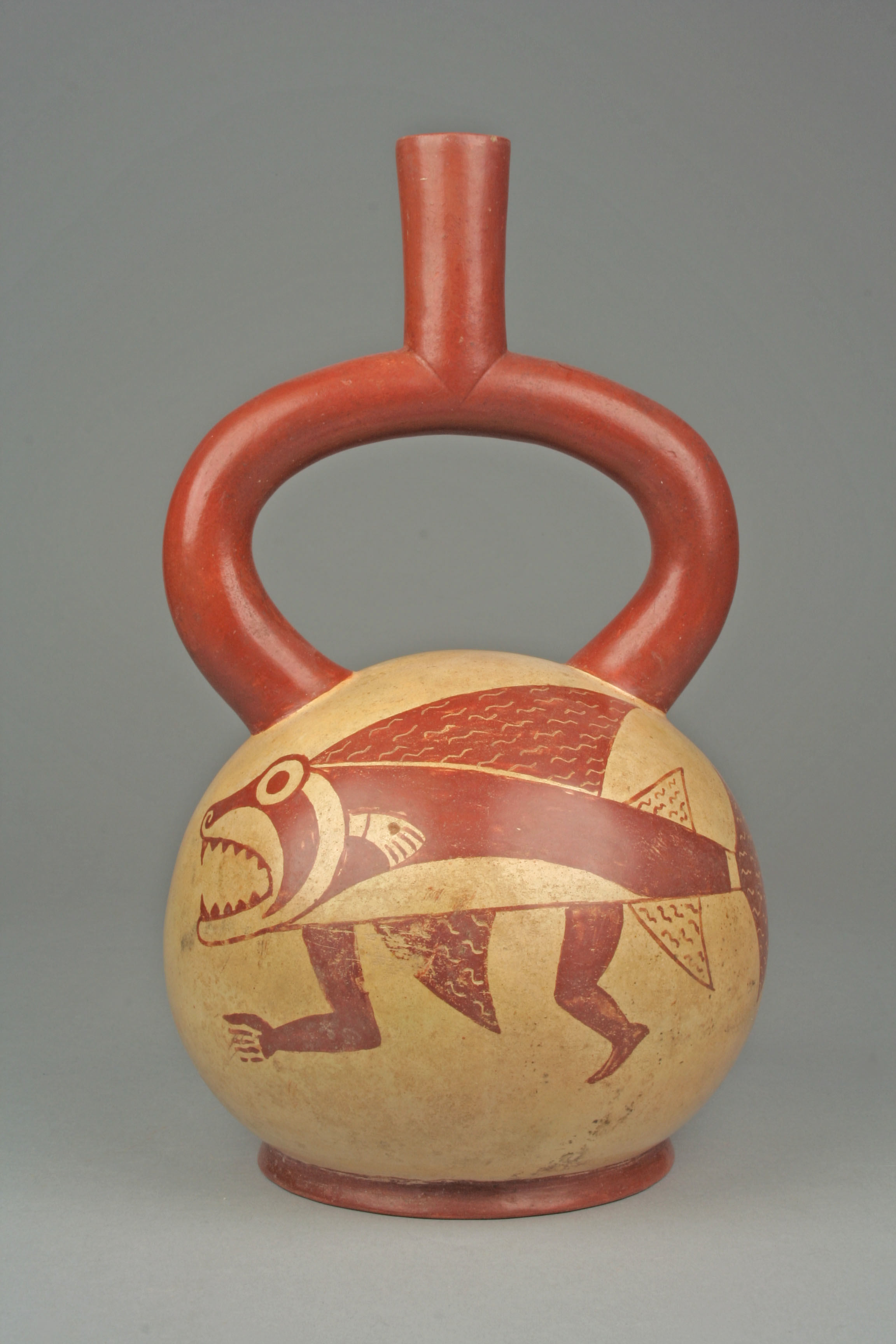 Stirrup spout bottle with sea monster, Moche culture, 1st-6th century.jpg