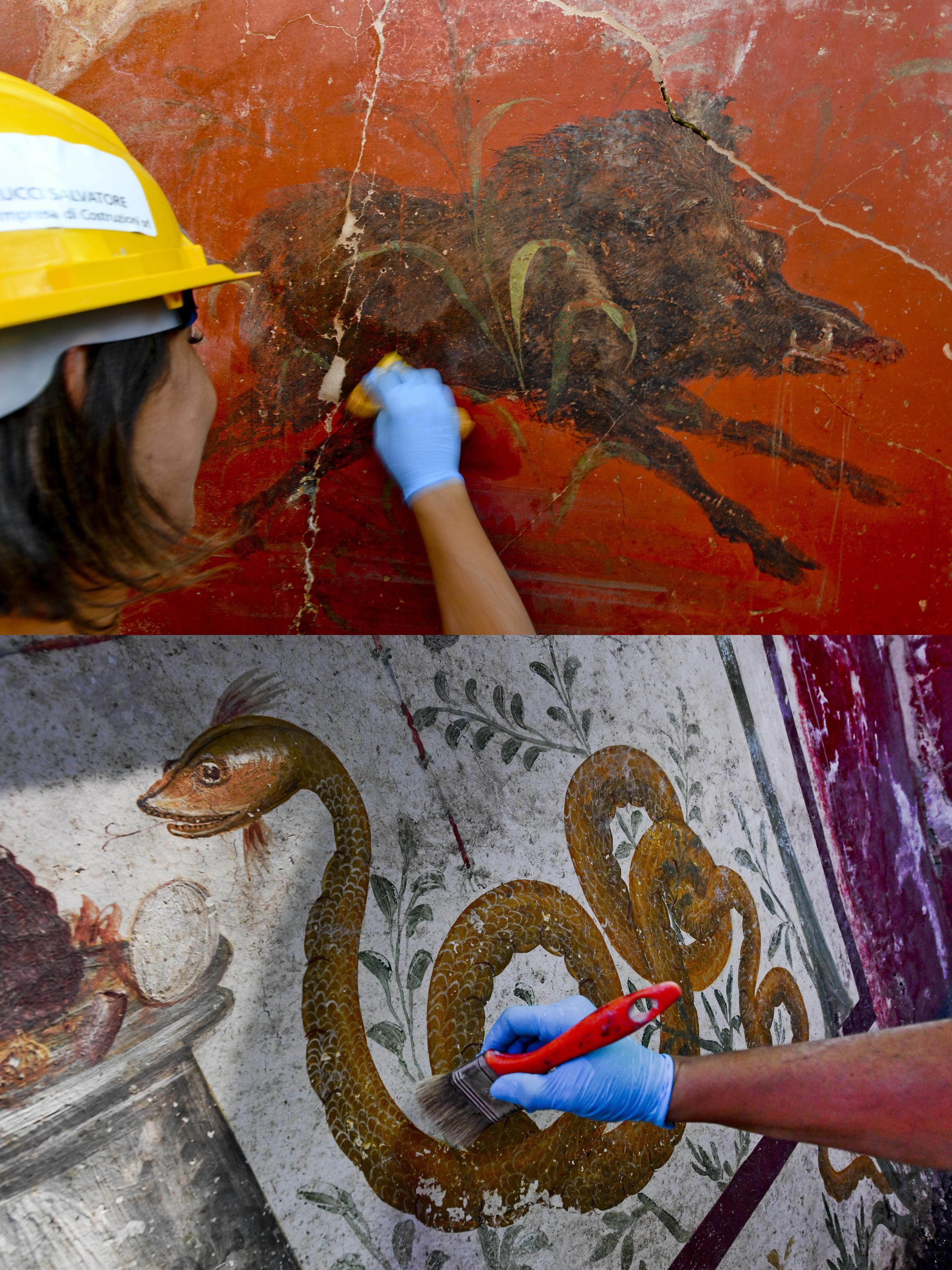 In 2018, a house with a room containing a 'lararium', a shrine dedicated to the Lares, protectors of the ancient Roman home, has been discovered in Pompeii.jpg