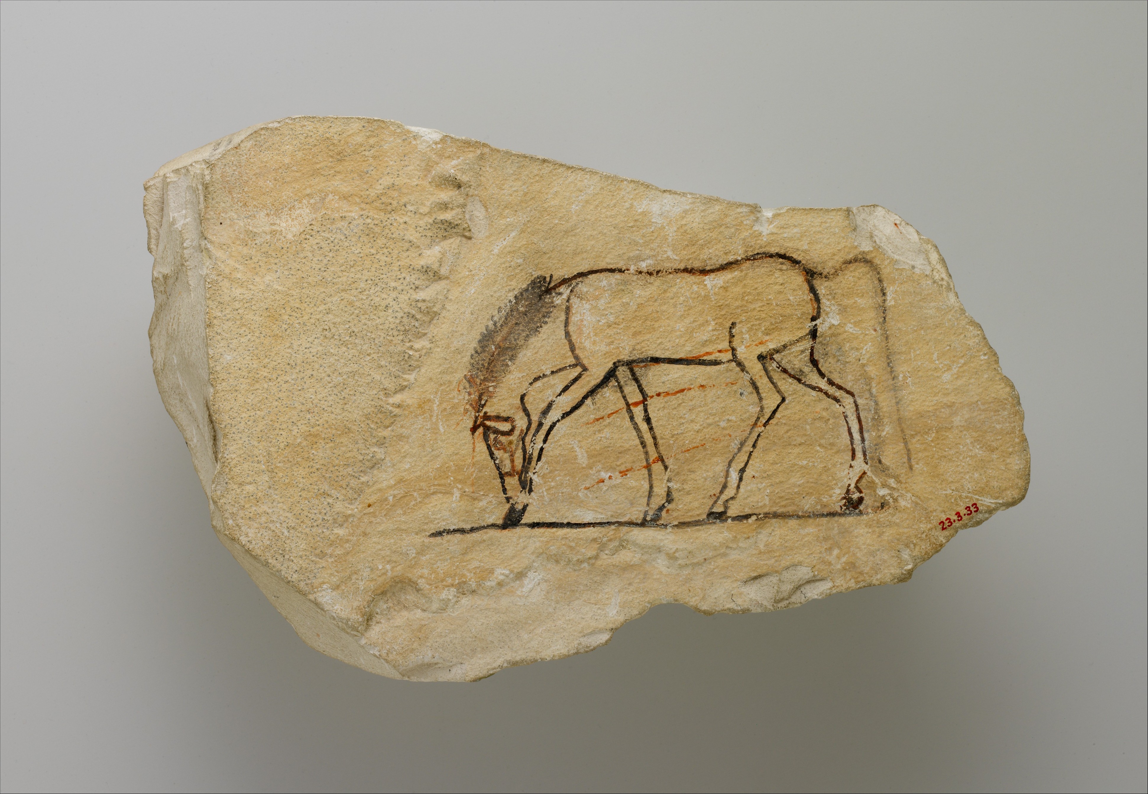 Artist's sketch of a horse (ink on limestone shard). Egypt c 1295-1070 BC (Ramesside period). Metropolitan Museum of Art collection.jpg