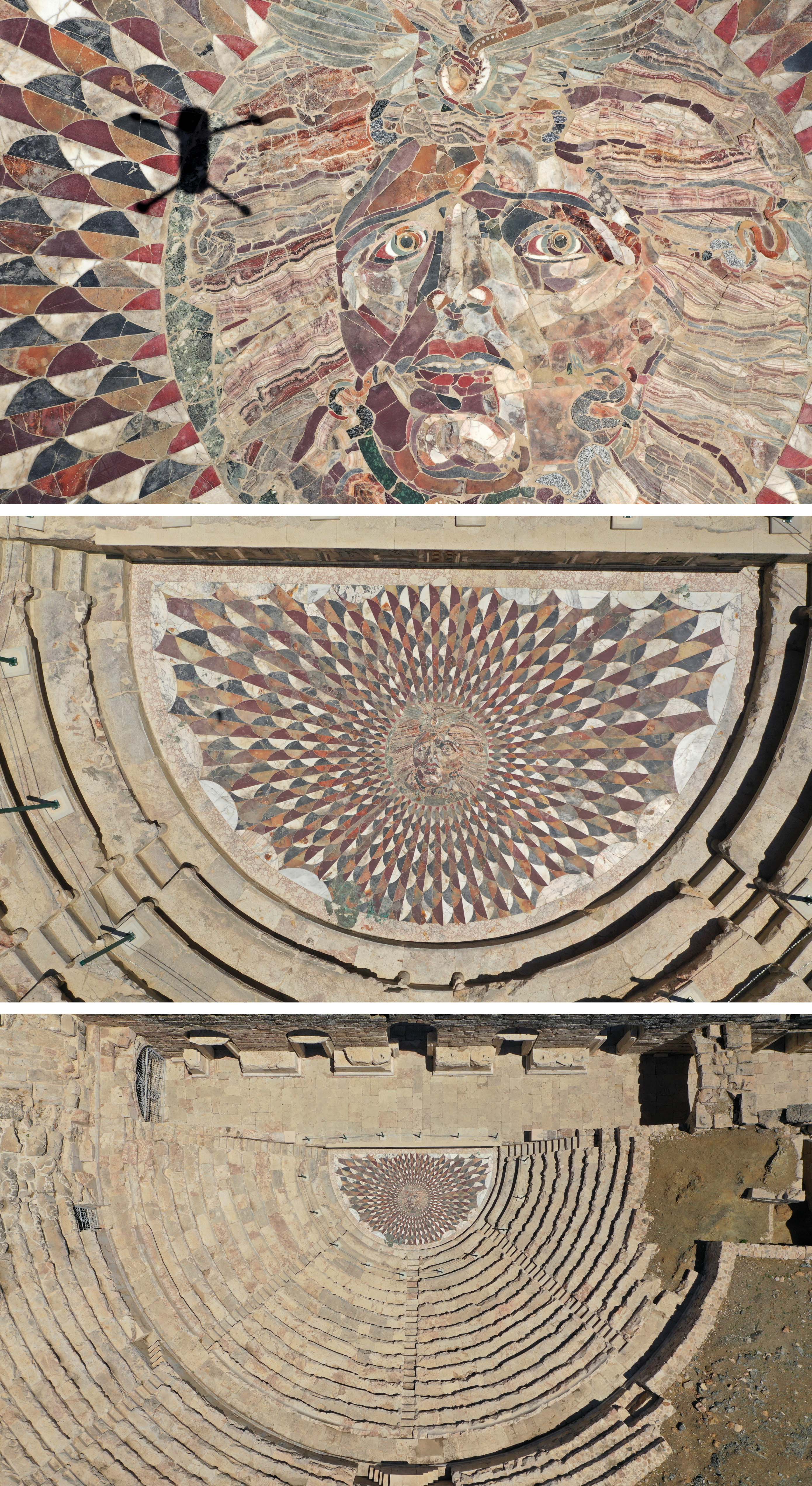 2.000-year-old Medusa mosaic, which adorns the orchestra section of Odeon in the ancient city of Kibyra in Burdur, Turkey.jpg