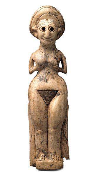 An Ivory female figurine from Kültepe. 1800-1700 BCE, now housed at the Museum of Anatolian Civilizations in Ankara, Turkey.jpg