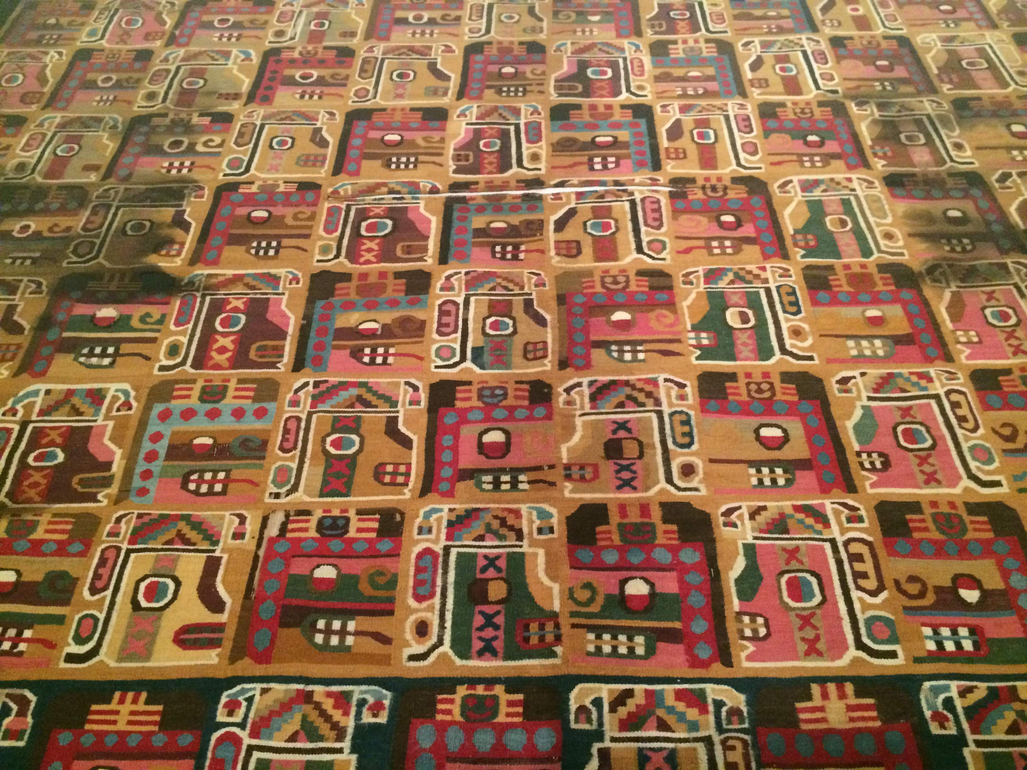 A Wari tapestry panel from Peru. 600-1000 CE, now housed at the Brooklyn Museum.jpg