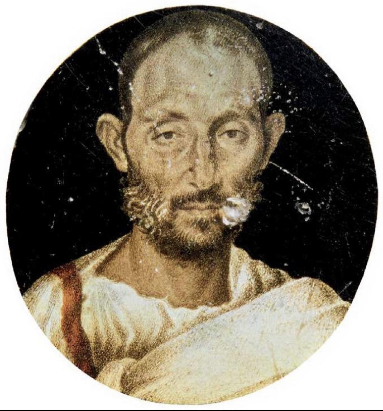 A Roman gold glass portrait of a man made between 200-250 CE.jpg