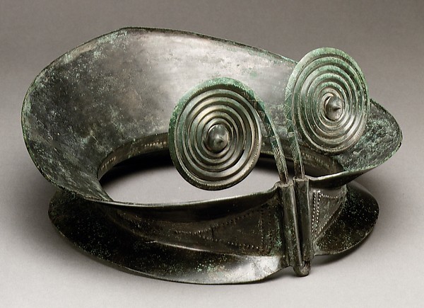 Early CelticCopper alloy diadem with spirals, 1200–800 B.C.. Made in the Carpathian Basin region (present-day Hungary). The Metropolitan Museum of Art.jpg