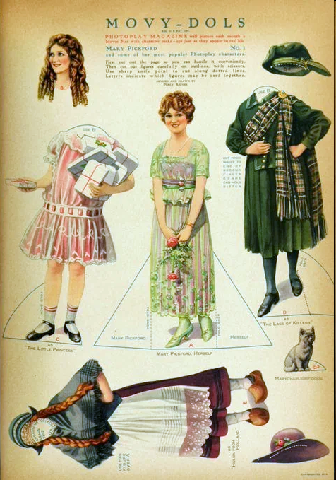 Cut-out 'Movy-Dolls' from a 1919 issue of Photoplay Magazine. Mary Pickford.png