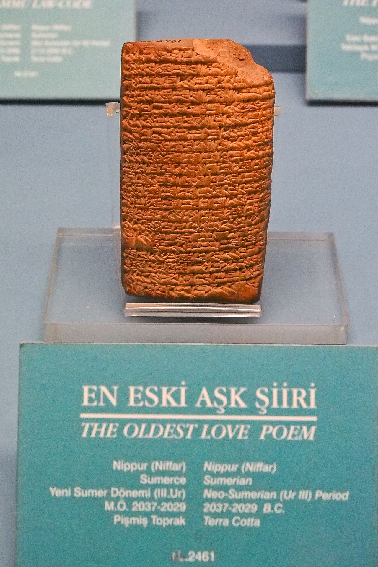 An ancient Sumerian tablet, in which King Shu-Sin of Sumer & Akkad expresses his love for an unknown female subject.jpg
