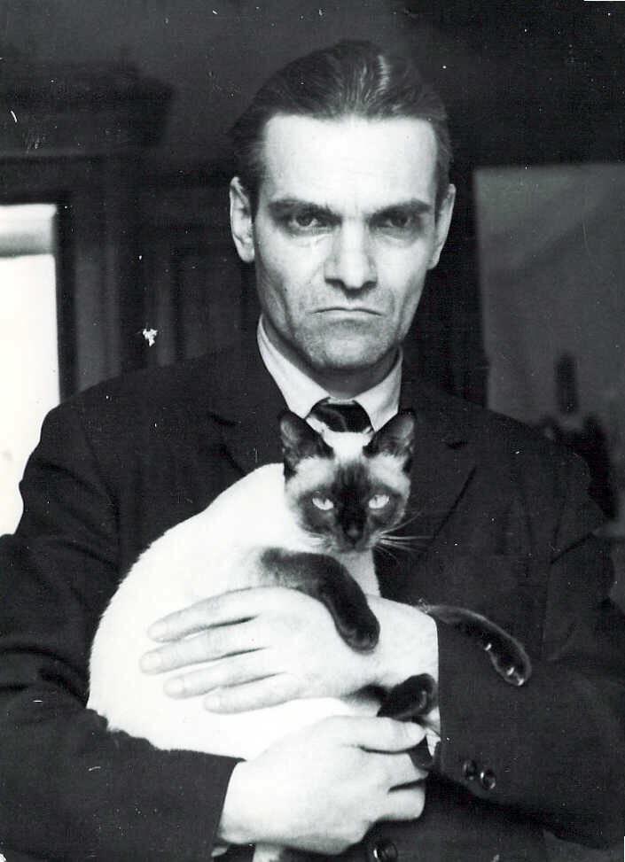 Yuri Knorozov, the linguist who deciphered the Maya script, 1953. He listed his cat Asya as a co-author on his work but the editors always removed her.jpg