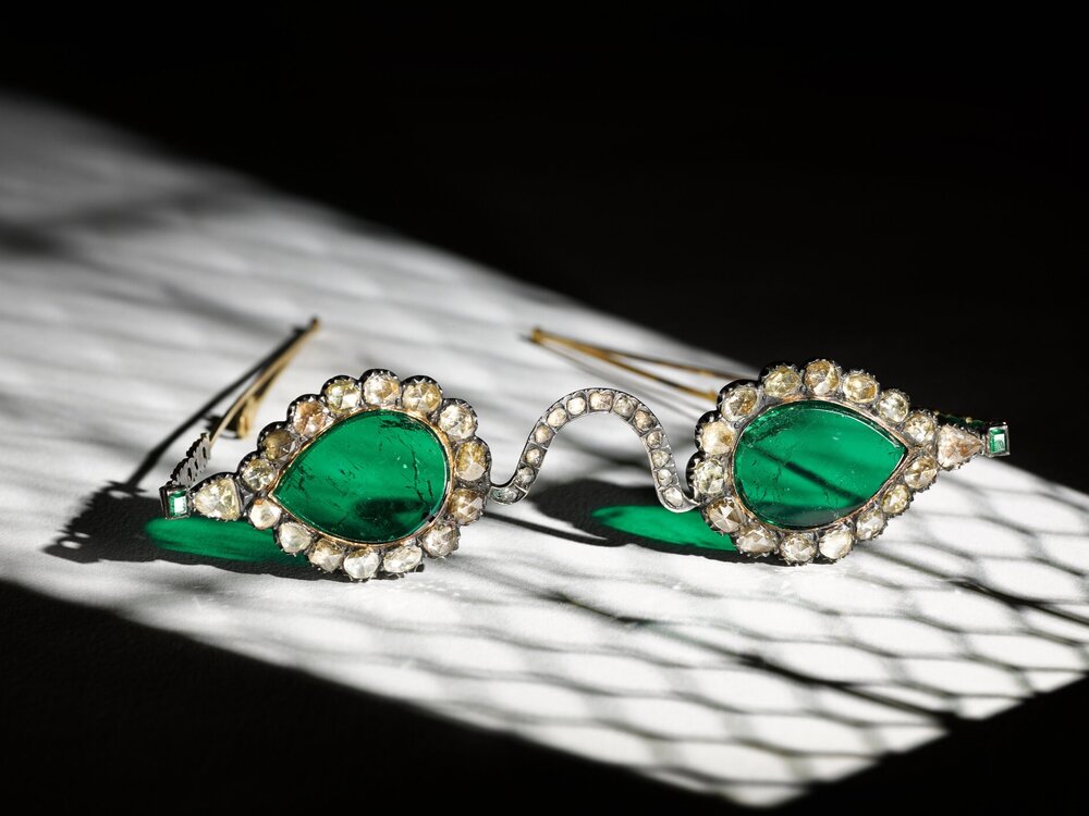 Gate of Paradise Spectacles, Mughal India, c.1600s. These lenses were cut from a single 300-carat emerald.jpg