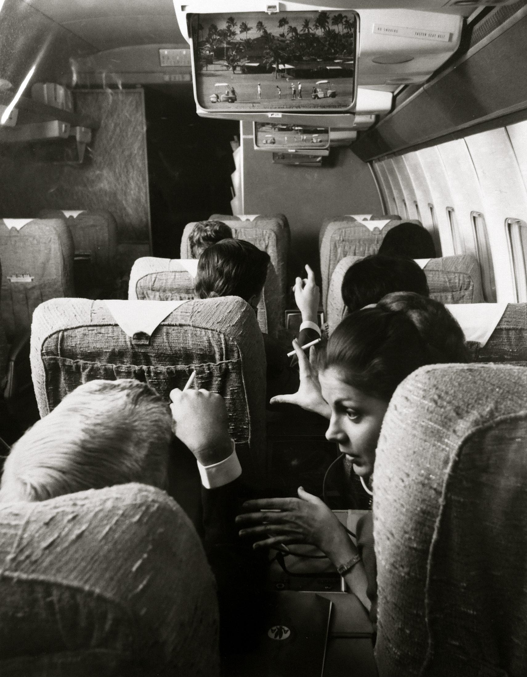 Astrocolor monitor in the first-class cabin of an American Airlines flight 1960s.jpg