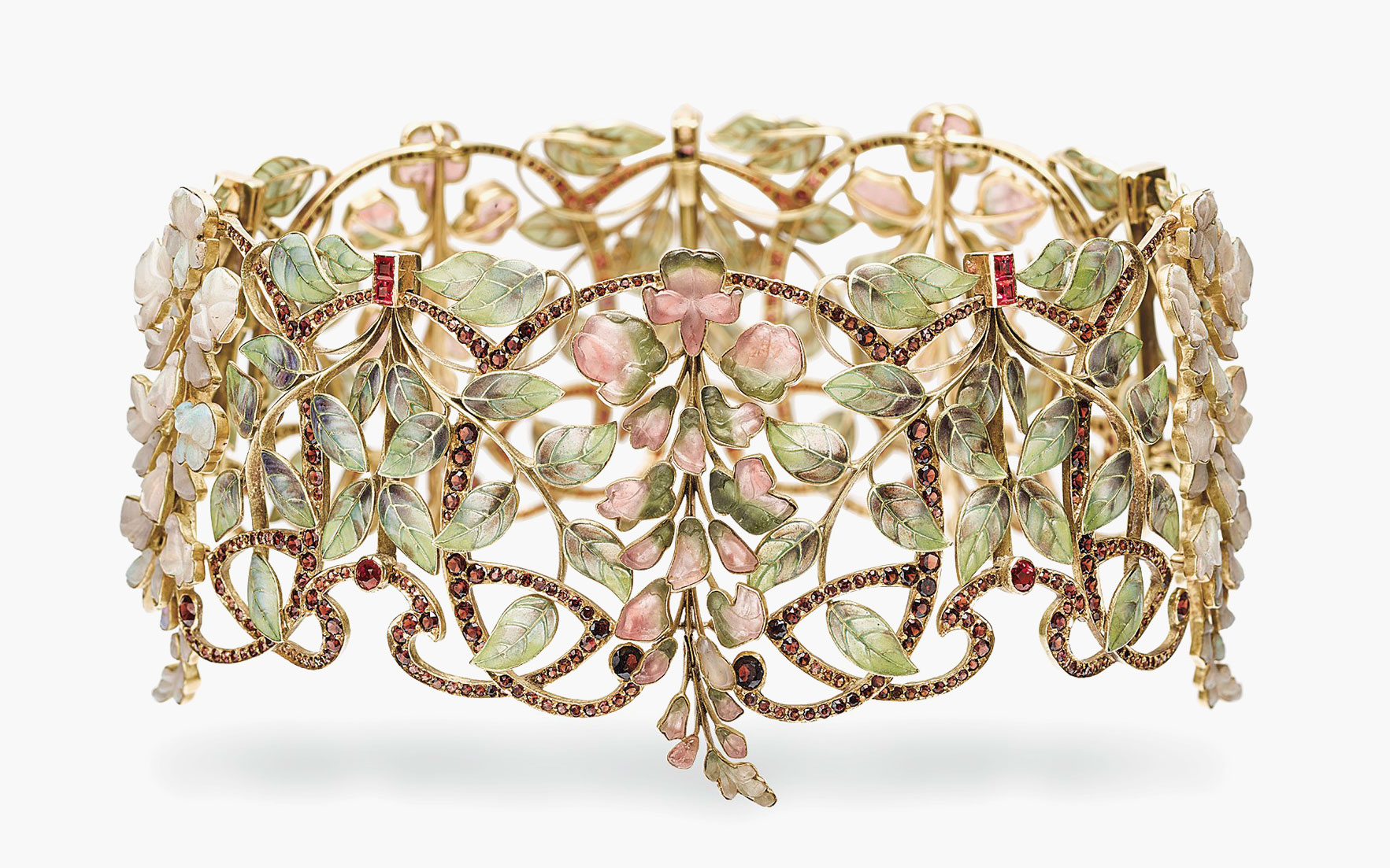 Art Nouveau multi-gem choker from c. 1900 by Philippe Wolfers (1858-1929), a Belgian silversmith and jeweller.jpg