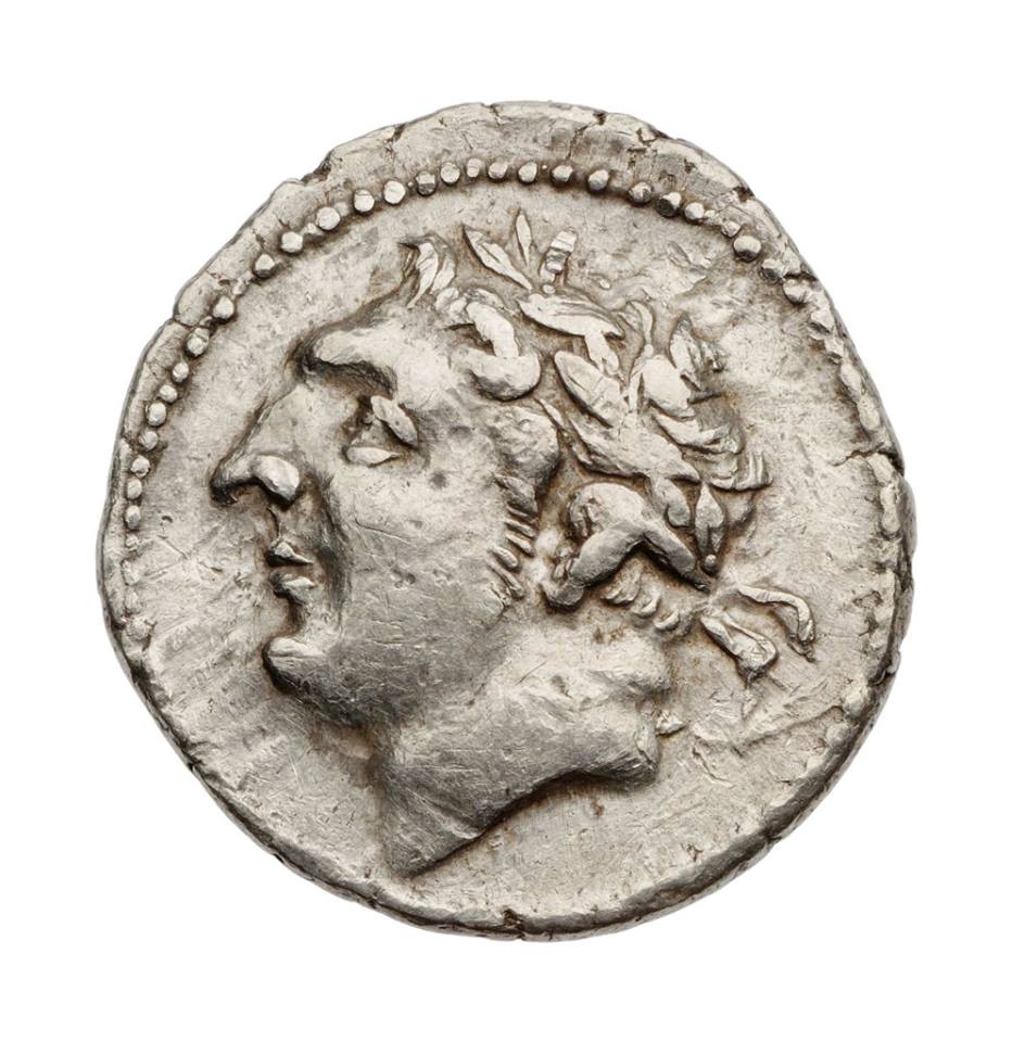 Coin (drachm) of Jugurtha, king of Numidia, who was ally and subsequent enemy. Dated back to II century BCE.jpg