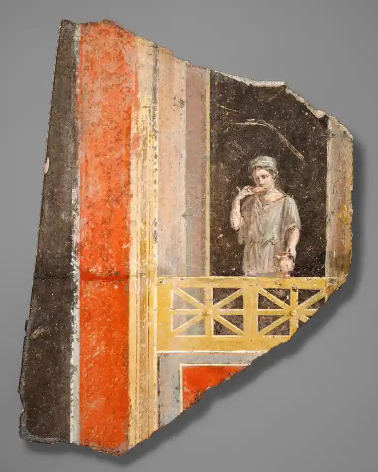Fresco Fragment - Woman on a Balcony, from Pompeii 10 B.C.–A.D. 14.jpg