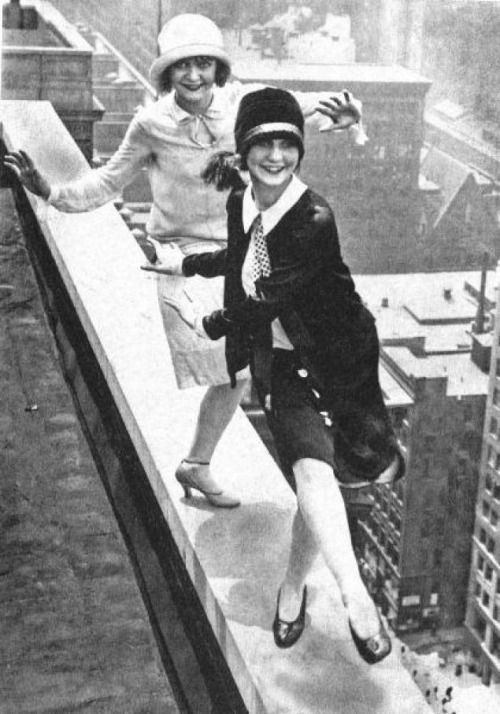 A couple of 1920's Flapper girls risking it all for a lark.jpg