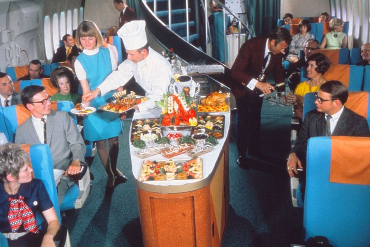 Aeroplane food wasn't always bad. 1960s.jpg