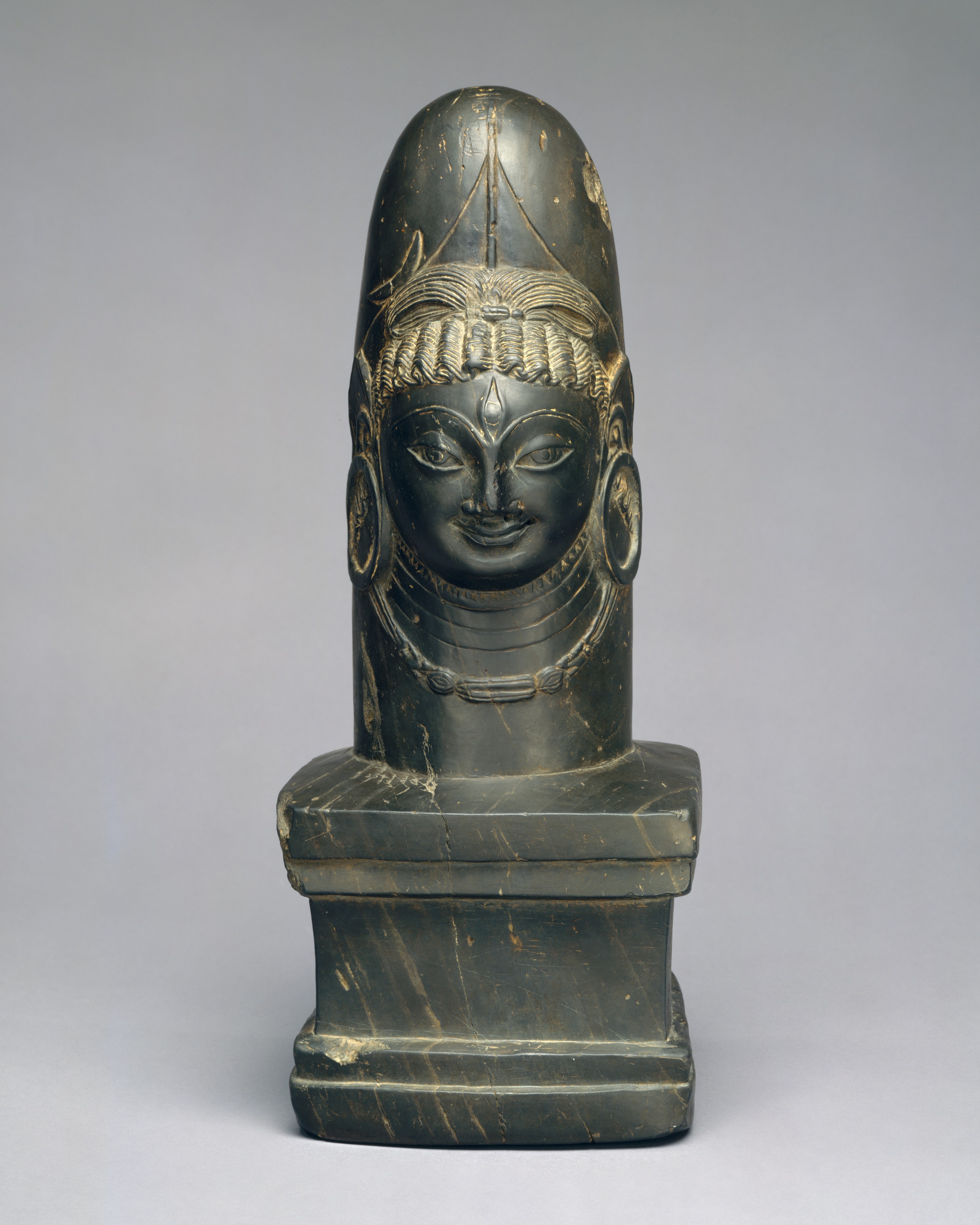 Linga with Face of Shiva (Ekamukhalinga), Kashmir, India, 7th century.jpg