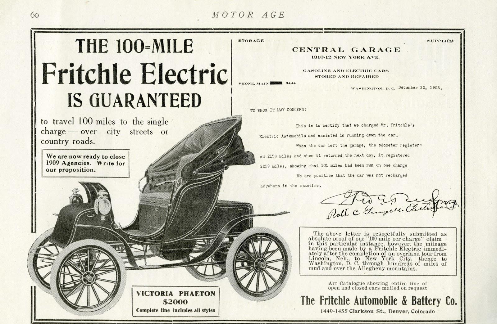 1909 Fritchle Electric Car that cost $2000 and could go 100 miles on one charge.jpg