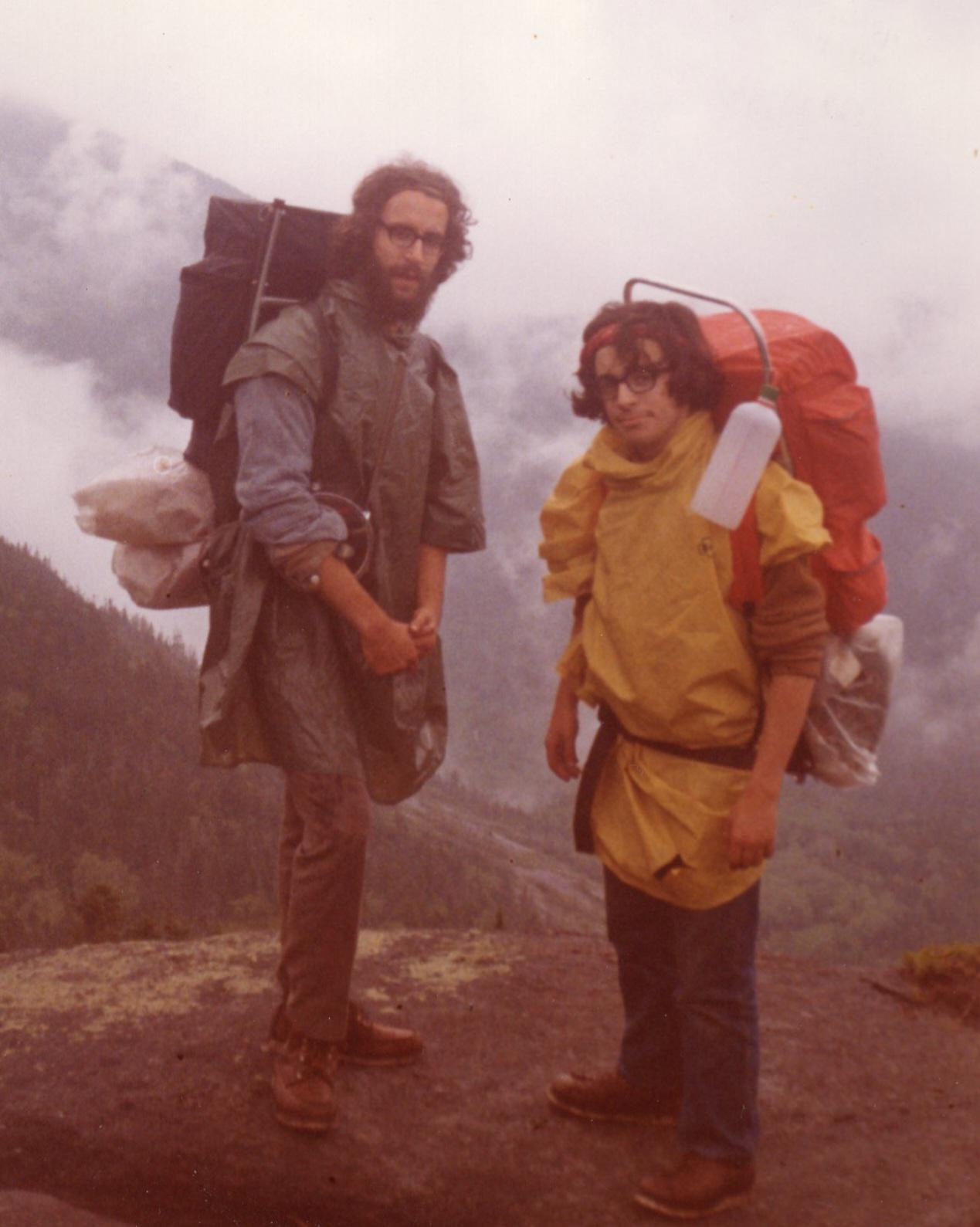 My dad (on the left) and a friend in the early 70's, on a camping trip where they would end up finding a dead body in the woods.jpg