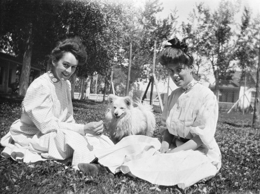 c.1900 Two Wyoming Women with a dog.jpg