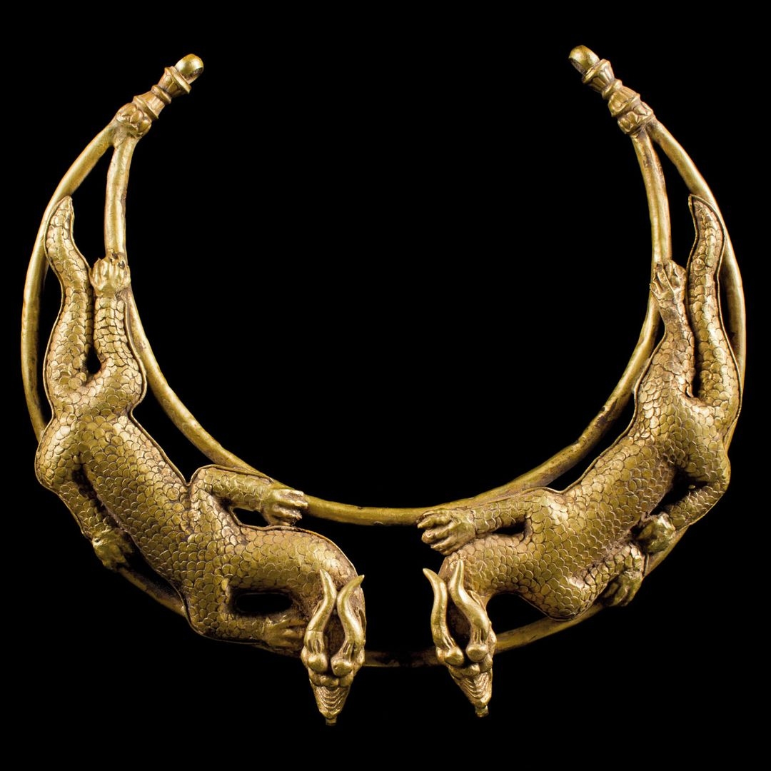 Scythian gold torque in the form of dragons, dated to the 2nd century BC to the 1st century AD.jpg