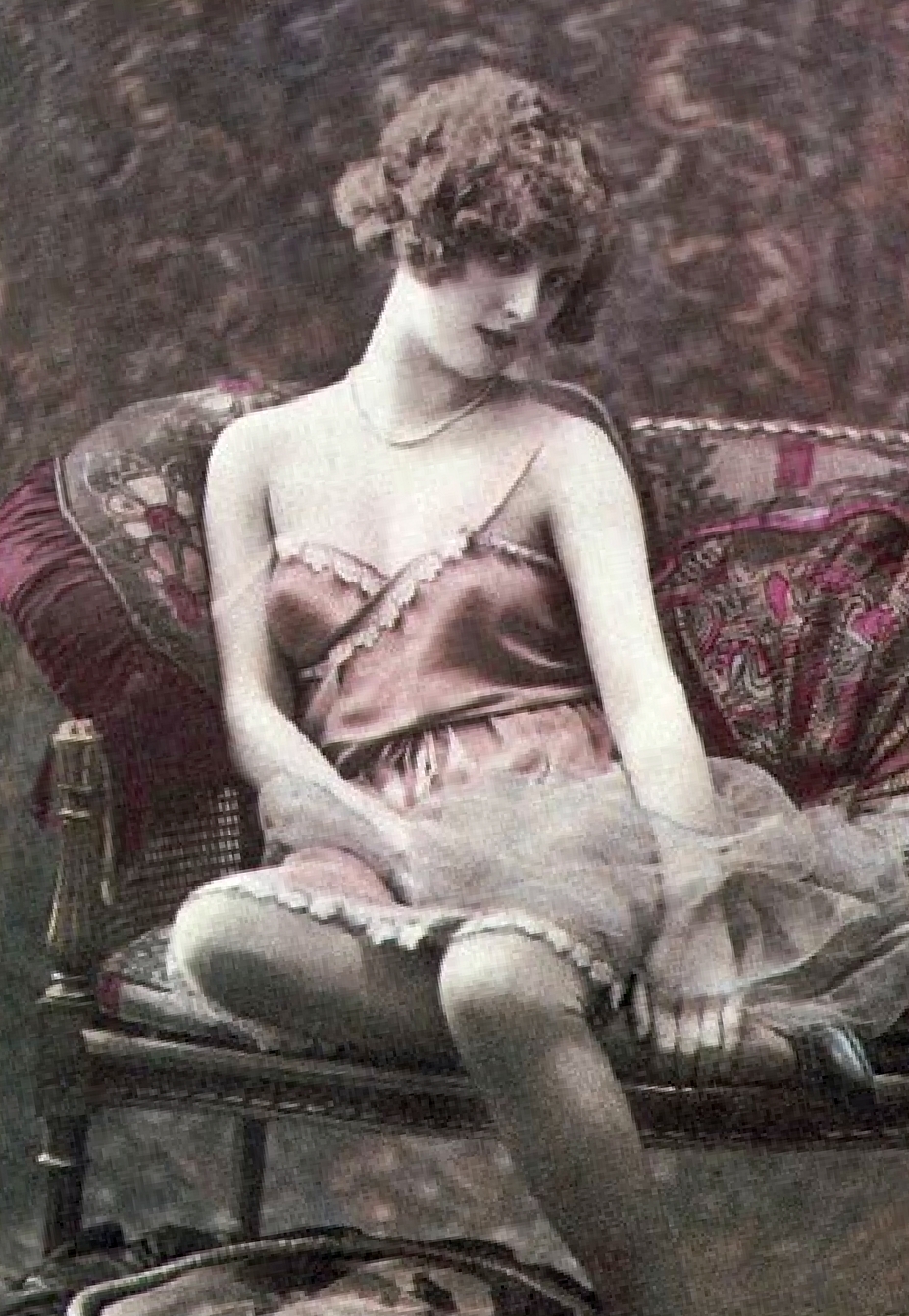 In the boudoir, Hand tinted from the 1920s.jpg