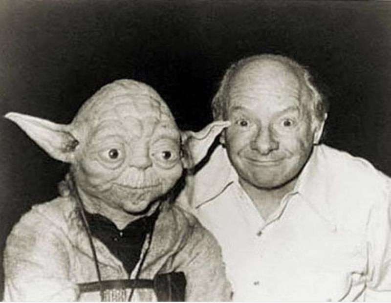 Yoda with His Sculptor, Stuart Freeborn (1980s).jpg