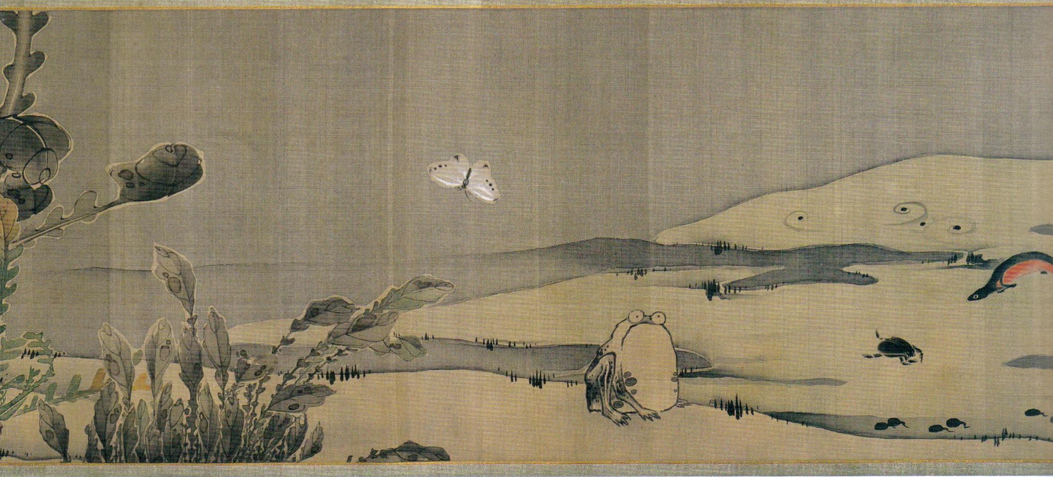 Detail from silk painting titled Sai Chu-fu (Vegetables and Insects) by Ito Jakuchu. Japan, 1790.jpg