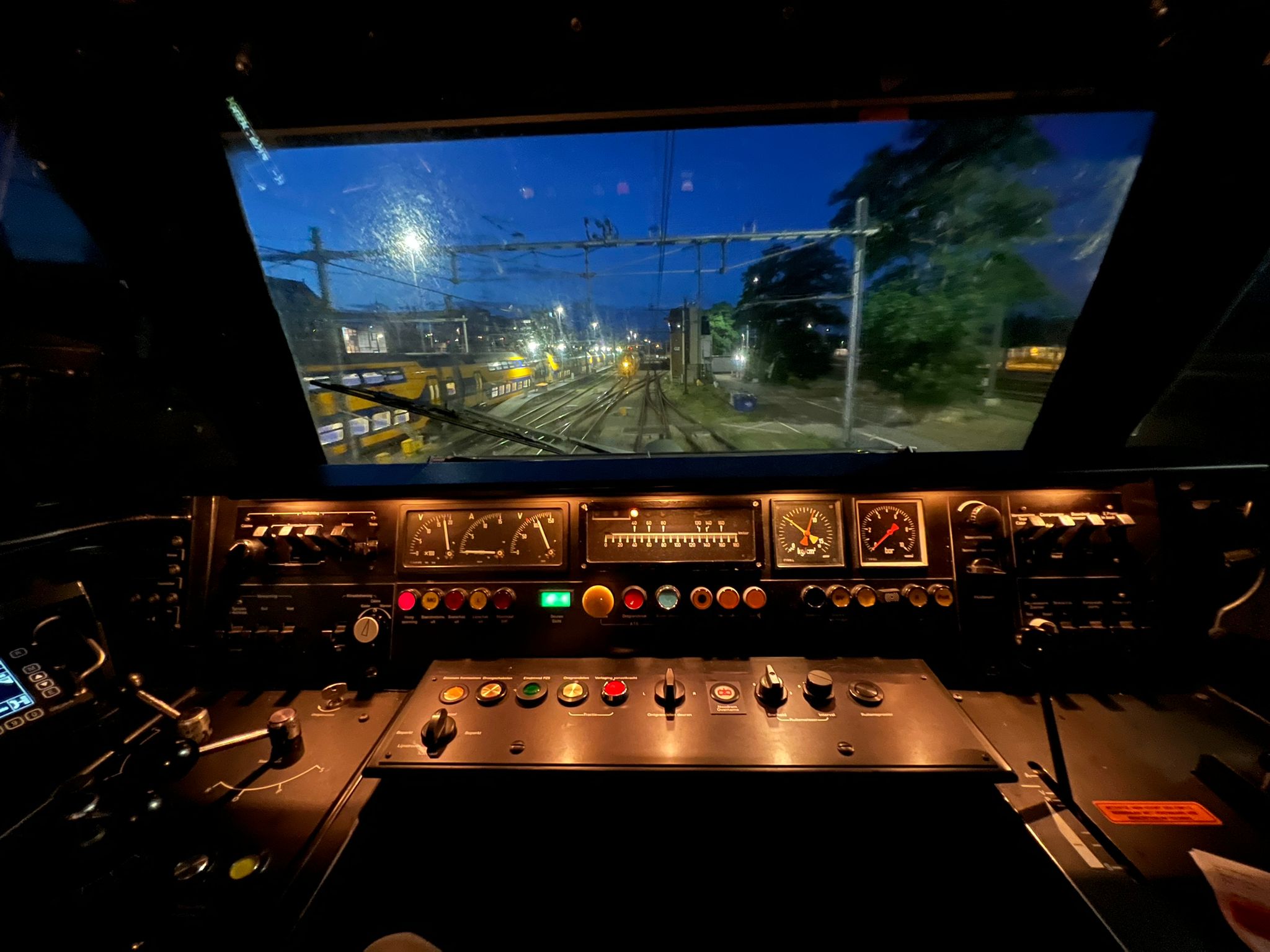 Engineer's controls for a Dutch Intercity train ( built ~1977) still used in daily, commercial service.jpg