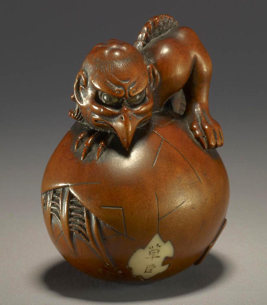 Tengu hatching from an egg. Japan, 19th century.jpg