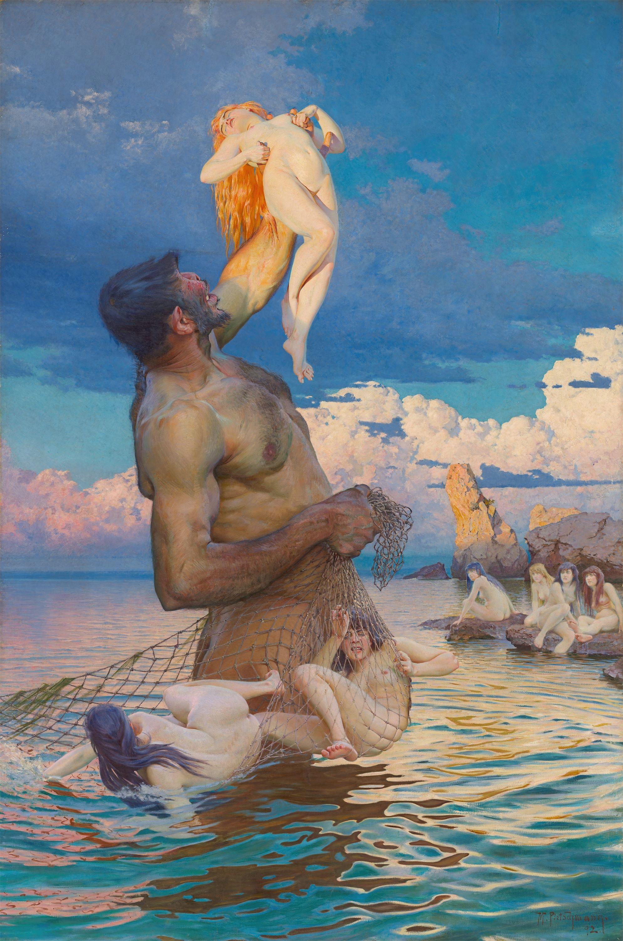 Max Pietschmann, Catch of Polyphemus (Fischzug des Polyphem), 1892.jpg