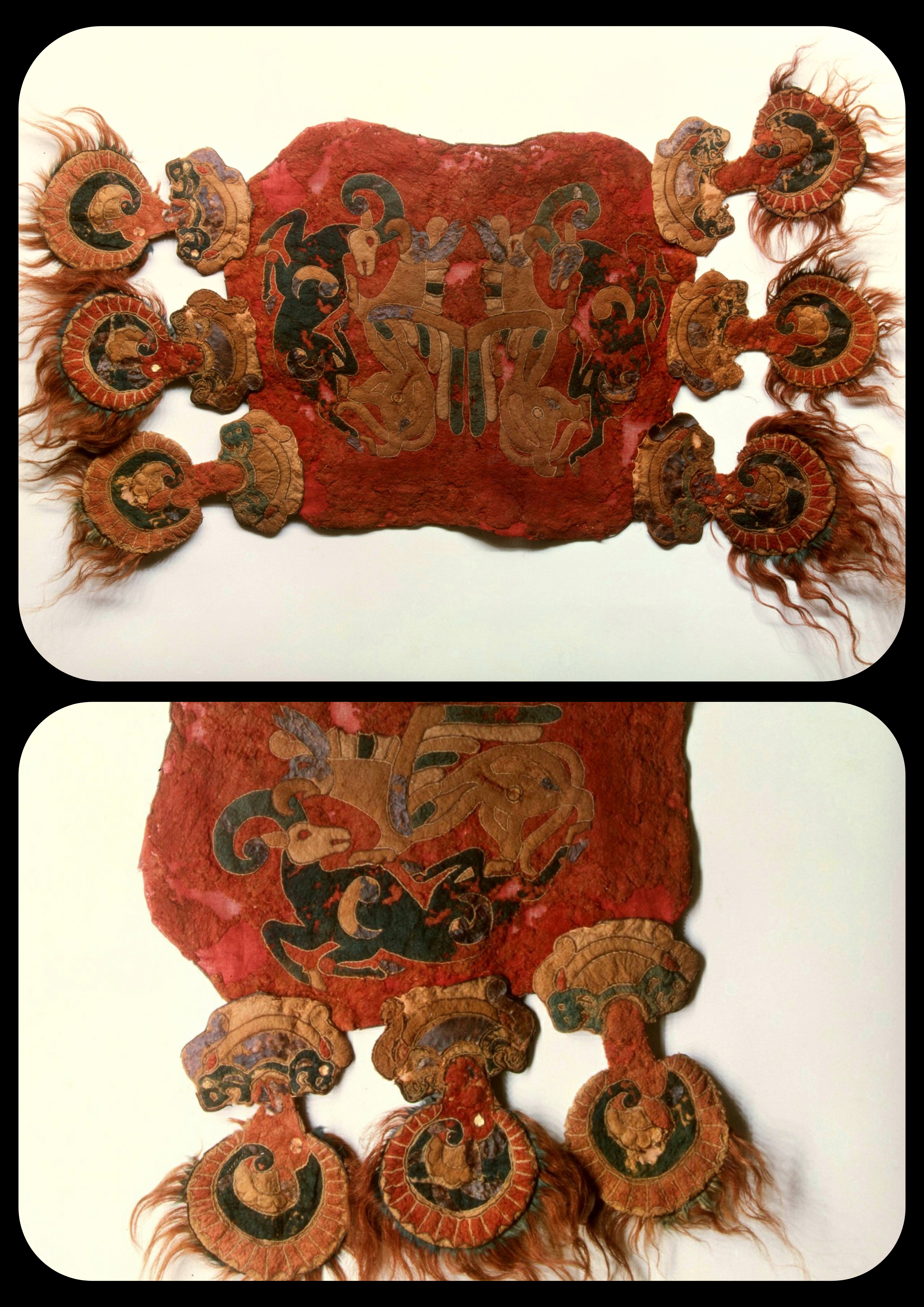 2,300-year-old Saddle Blanket from Siberia, c.350 BCE, this saddle cover was preserved in the frozen tombs of Pazyryk.jpg